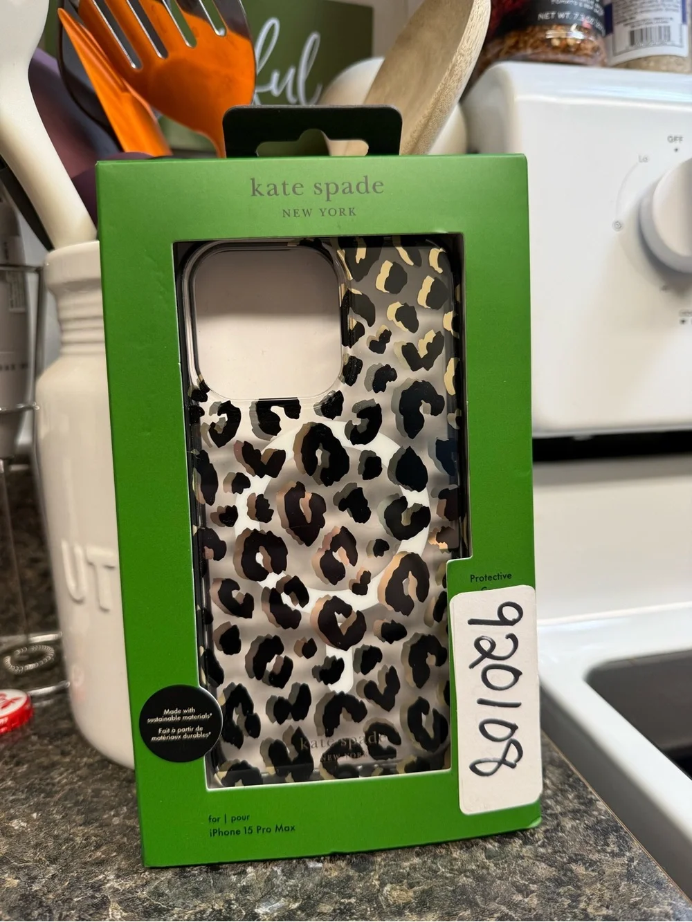 kate spade Leopard Print iPhone 15 Pro Max Case - Cream, Black, Brown